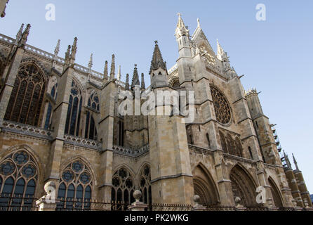 Gotische Kathedrale Santa María de Regla. León. Spanien Stockfoto