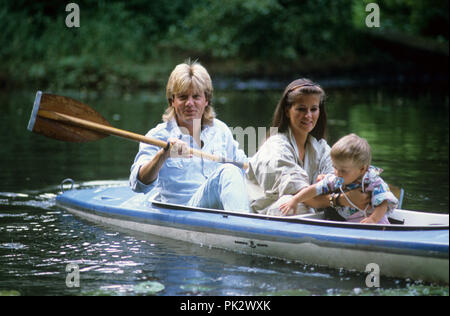 Dieter Bohlen und Erika Sauerland am 30.07.1986 in Hamburg. | Verwendung weltweit Stockfoto