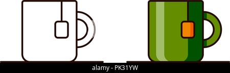 Symbole für Teetasse Stock Vektor