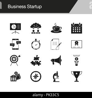 Business Startup Symbole. Design für die Präsentation, Grafik Design, Mobile, Web Design, Infografiken. Vector Illustration. Stock Vektor