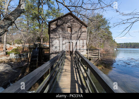 Historische Mühle am populären Stone Mountain Park in der Nähe von Atlanta, Georgia. Stockfoto