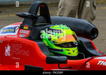 Mick Schumacher, Sohn der siebenfache Formel 1 Weltmeister Michael, in der FIA Formel-3-Europameisterschaft, fahren für Prema Powerteam. Stockfoto