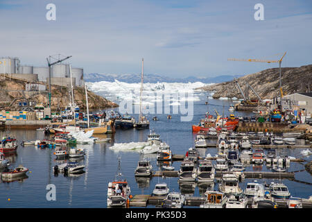 Hafen von Ilulissat, Grönland Stockfoto