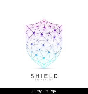 Bunte Vektor Vorlage Schildsymbol. Schutz Logo Symbol. Kreative Security Konzept Design Stock Vektor