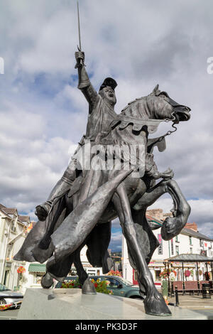 Owain Glyndŵr Statue in der walisischen Stadt Corwen, Wales, Großbritannien Stockfoto