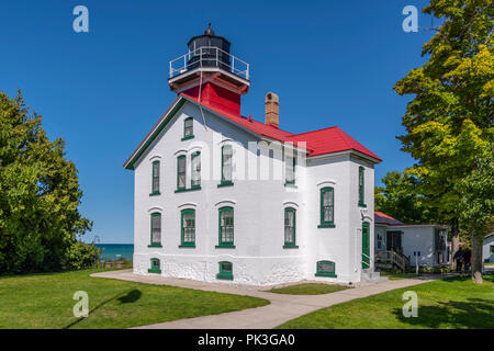 Grand Traverse Leuchtturm von den USA Leuchtturm Service 1858 erbaut, Leelanau Peninsula, Michigan. Stockfoto