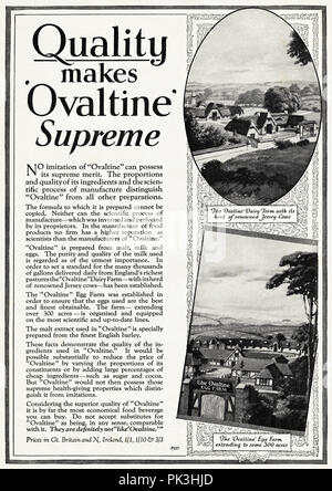 1930er Jahre alten Vintage original advert Werbung Ovomaltine Essen trinken in Englisch Magazin ca. 1932 Stockfoto