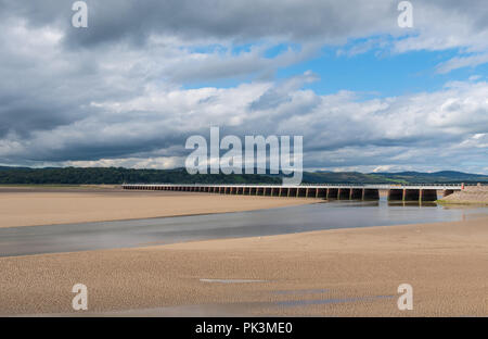 Viadukt über den Fluss Kent Mündung in Arnside in Cumbria Stockfoto