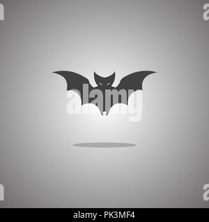 Bat Silhouette. Vector Illustration. Isoliert weißer Hintergrund. Stock Vektor