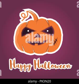 Happy Halloween greating Karte, 31. Oktober Grußkarte. Happy Halloween Poster oder Banner. Vector Illustration. Stock Vektor