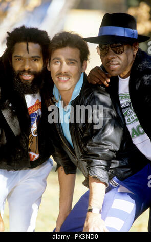 Bad Boys Blue (L-R): Trevor Oliver Taylor, John Edward McInerney, Andrew Freddie Thomas am 13.11.1986 in München. | Verwendung weltweit Stockfoto