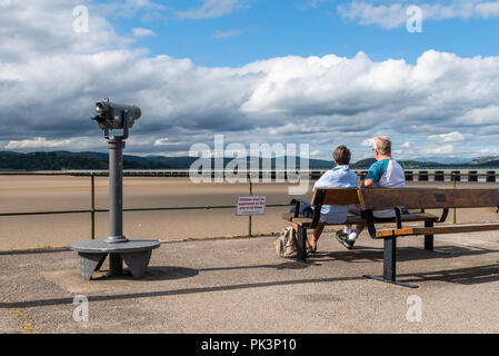 Arnside Pier und den Fluss Kent Mündung Arnside Cumbria Stockfoto