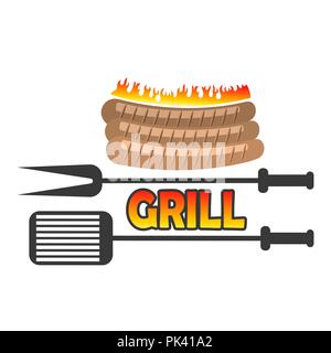 Grill Wurst Symbol Stock Vektor