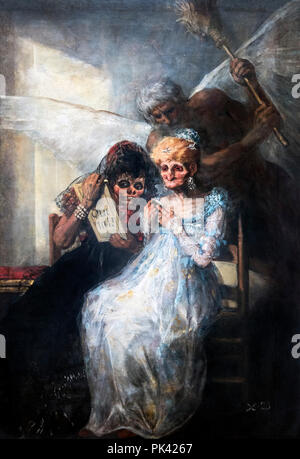 Goya Malerei. 'Zeit oder alten Frauen' (Las Viejas o El Tiempo) von Francisco José de Goya y Lucientes (1746-1828), Öl auf Leinwand, 1808-12 Stockfoto