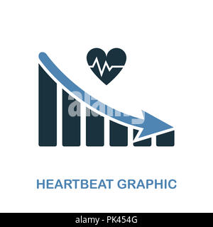 Heartbeat verringern das Symbol Grafik. Monochrom Design aus Diagramm Sammlung. UI. Pixel Perfect einfache Piktogramm Herzschlag verringert das Symbol Grafik. Stockfoto