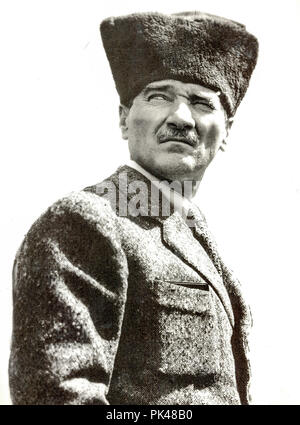 Porträt von Mustafa Kemal Atatürk. Stockfoto