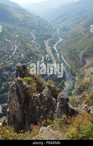 Herrlicher Panoramablick von Iskar Schlucht, Balkan, Bulgarien Stockfoto