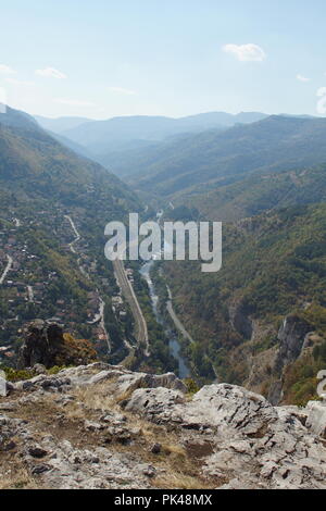 Herrlicher Panoramablick von Iskar Schlucht, Balkan, Bulgarien Stockfoto