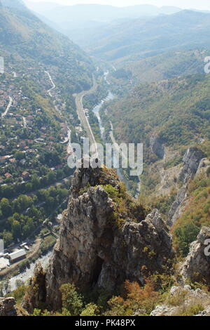 Herrlicher Panoramablick von Iskar Schlucht, Balkan, Bulgarien Stockfoto