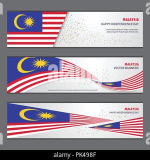 Malaysia Tag der Unabhängigkeit abstrakt Hintergrund design Banner und Flyer, Postkarte, Landschaft, Feier Vector Illustration Stock Vektor