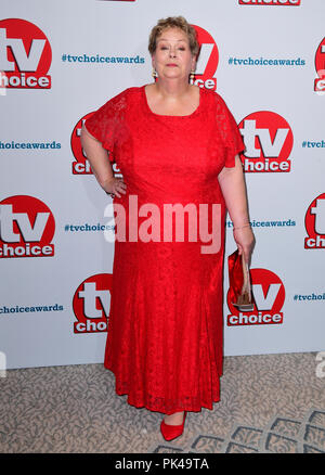 Anne Hegerty Teilnahme an der TV-Choice Awards im Dorchester Hotel, Park Lane, London. Stockfoto