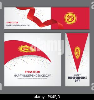 Happy Kirgisistan Independence day Banner und Hintergrund Stock Vektor