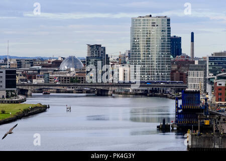 Belfast, Nordirland - August 8, 2018: die Stadt Belfast, der Hauptstadt und die größte Stadt in Nordirland, befindet sich entlang des Flusses Lagan. Stockfoto