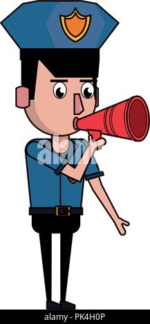 Polizeioffizier cartoon Bunte Stock Vektor