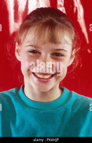 Tami Stronach aus dem Spielfilm 'Die unendliche Geschichte', in München, Deutschland 1984. Kind Schauspielerin Tami Stronach aus dem Film "Die unendliche Geschichte" in München, 1984. | Verwendung weltweit Stockfoto