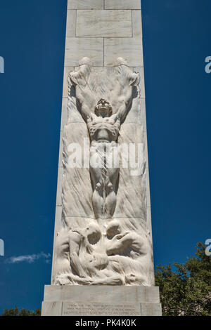 Die Alamo Kenotaph aka den Geist des Opfers Denkmal, Alamo Plaza, San Antonio, Texas, USA Stockfoto