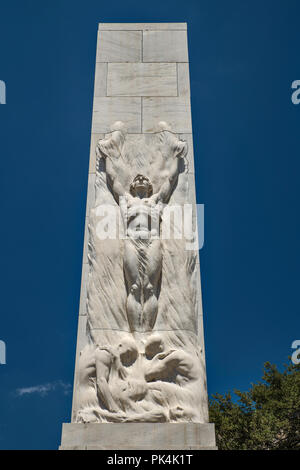 Die Alamo Kenotaph aka den Geist des Opfers Denkmal, Alamo Plaza, San Antonio, Texas, USA Stockfoto