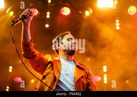 Alles Alles bei Festival Nr. 6 am Freitag, den 7. September 2018 in Portmeirion, Gwynedd, Wales. Im Bild: Jonathan Higgs. Bild von Julie Edwards. Stockfoto