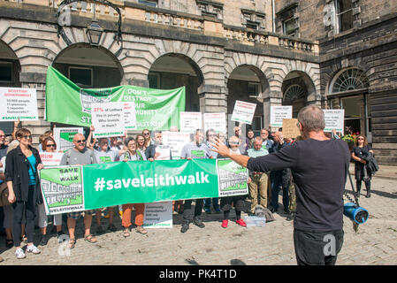 Speichern Leith Walk Protest Petition Übergabe an Edinburgh City Chambers, Drum Eigenschaft Stockfoto