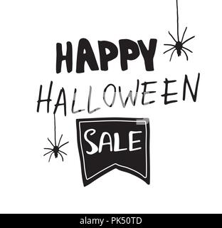 Halloween Verkauf vektor Banner mit Schriftzug Stock Vektor