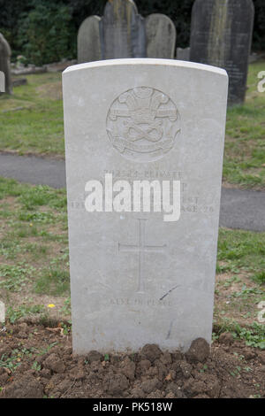 Commonwealth Kriegsgräber Kommission Grab von Albert scharf Des 9 Mrd., North Staffordshire Regiments, Locksbrook Friedhof, Badewanne UK Stockfoto