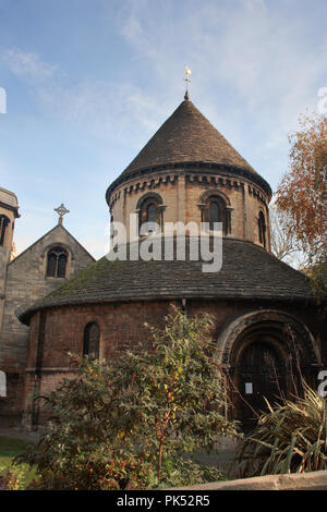 Runde Kirche, aka die Kirche des Heiligen Grabes; runde Kirche Street, Cambridge, England, Großbritannien Stockfoto