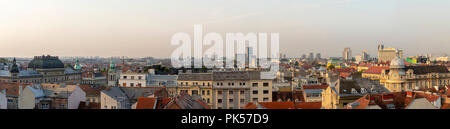 Stadt Zagreb Panorama in den frühen Morgenstunden Stockfoto