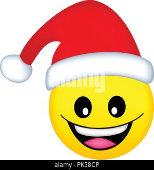 Niedliche Emoticons Smiley Face Vector - Santa Stock Vektor