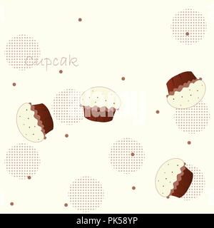 Süße Schokolade cupcakes nahtlose Muster/Textur Stock Vektor