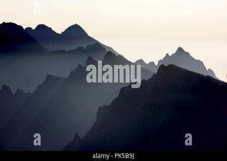 Blick vom Rysy, Slowakei/Polen, Hohe Tatra Stockfoto