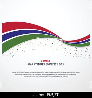 Gambia Happy Independence day Hintergrund Stock Vektor