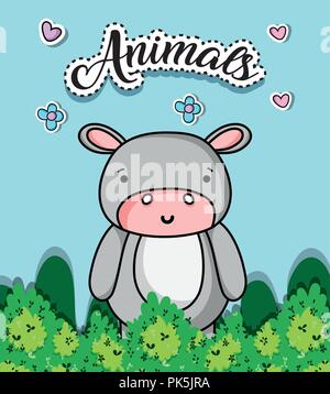 Niedliche Nilpferd cartoon Stock Vektor