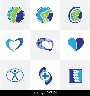 Gesundheit, medizinische und orthopädische Logo Design Template Stock Vektor