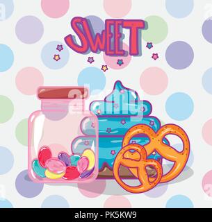 Süßigkeiten und Desserts Stock Vektor