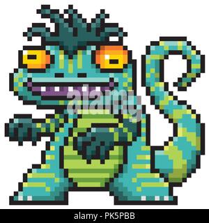 Vector Illustration von Cartoon Baum Monster-Pixel-Design Stock Vektor