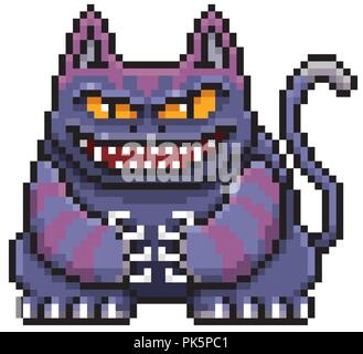 Vector Illustration von Cartoon Monster Katze-Pixel-Design Stock Vektor