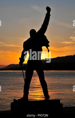 Rund um die Schweiz - Freddie Mercury Memorial, Genfer See Stockfoto