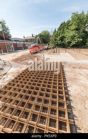 Vorbereiten des Standorts an velindre Krankenhaus Cardiff für die Neue maggies Leben Unterstützung für Opfer von Krebs und ihre Familien Stockfoto