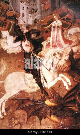 Bernat Martorell - Saint Georg tötet den Drachen- Stockfoto