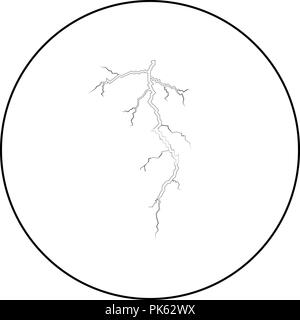 Gewitter riss Symbol Farbe Schwarz im runden Kreis Umrisse Vektor I Stock Vektor